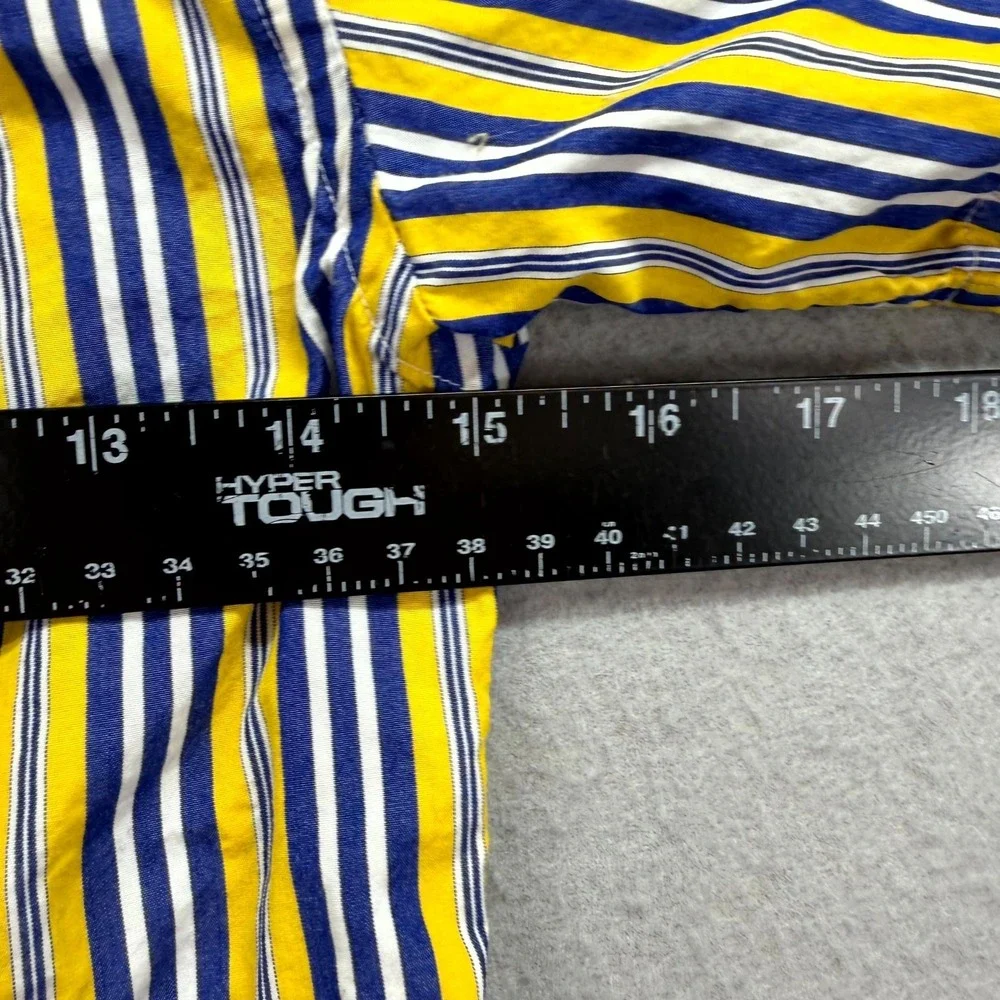 Ralph Lauren Casual Shirt Boys 6 Blue Yellow Striped Pony Oxford Button Down